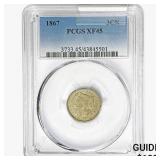 1867 Nickel Three Cent PCGS XF45