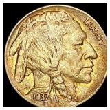 1937-D 3 Leg Buffalo Nickel CLOSELY UNCIRCULATED
