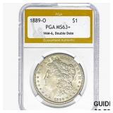 1889-O Morgan Silver Dollar PGA MS63+ VAM-6, Dbl