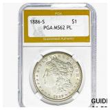1886-S Morgan Silver Dollar PGA MS62 PL
