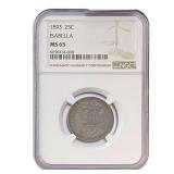 1893 Isabella Silver Quarter NGC MS65