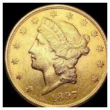 1897-S $20 Gold Double Eagle CHOICE AU