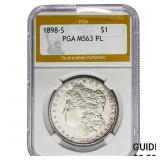 1898-S Morgan Silver Dollar PGA MS63 PL