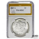 1887-S Morgan Silver Dollar PGA MS63