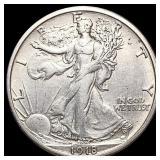 1918-S Walking Liberty Half Dollar CHOICE AU