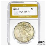 1926-S Silver Peace Dollar PGA MS63+