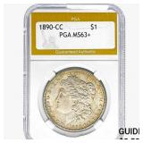 1890-CC Morgan Silver Dollar PGA MS63+