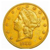 1900-S $20 Gold Double Eagle NEARLY UNCIRCULATED