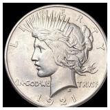 1921 Silver Peace Dollar NEARLY UNCIRCULATED