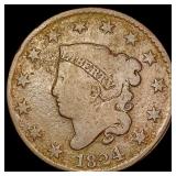 1824 Coronet Head Large Cent NICELY CIRCULATED