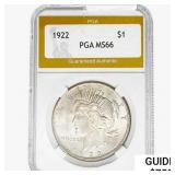 1922 Silver Peace Dollar PGA MS66