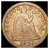 1847 Seated Liberty Half Dime NICELY CIRCULATED
