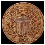 1869 Two Cent Piece CLOSELY UNCIRCULATED