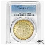 1921-D Morgan Silver Dollar PCGS MS61