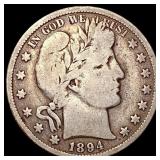 1894 Barber Half Dollar NICELY CIRCULATED