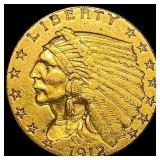 1912 Indian Head $2.50 Gold Quarter Eagl HIGH GRAD