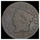 1824 Coronet Head Large Cent NICELY CIRCULATED