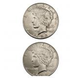 1934-1935 UNC Silver Peace Dollar Lot [2 Coins]