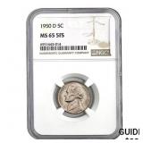 1950-D Jefferson Nickel NGC MS65 5FS