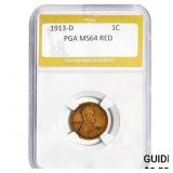 1913-D Lincoln Cent PGA MS64 RED