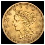 1861 $2.50 Liberty Head Quarter Eagle CLOSELY UNCI