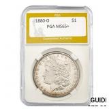 1880-O Morgan Silver Dollar PGA MS65+