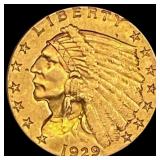 1929 Indian Head $2.50 Gold Quarter Eagl UNCIRCULA