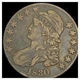 1830 Capped Bust Half Dollar LIGHTLY CIRCULATED