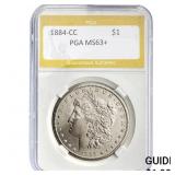 1884-CC Morgan Silver Dollar PGA MS63+