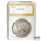 1935 Peace Dollar PGA MS65