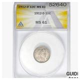 1912-D Barber Dime ANACS MS61
