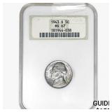 1943-S Jefferson Nickel NGC MS67