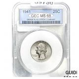 1941 25C Washington Quarter GEC MS68
