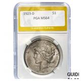 1923-D Peace Dollar PGA MS64