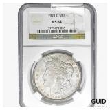 1921-D Morgan Silver Dollar NGC MS64