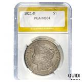 1921-D Morgan Dollar PGA MS64