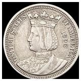 1893 Isabella Quarter Dollar CLOSELY UNCIRCULATED