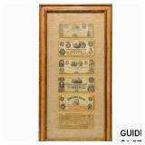 LOT OF (6) 1800s $3 OBSOLETE NOTES FRAMED