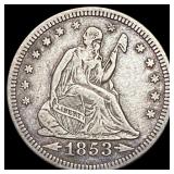 1853 Arrows Seated Liberty Quarter LIGHTLY CIRCULA