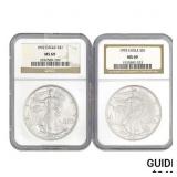 1992 American Silver Eagle NGC MS69