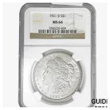 1921-D Morgan Silver Dollar NGC MS64