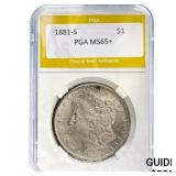 1881-S Morgan Dollar PGA MS65+