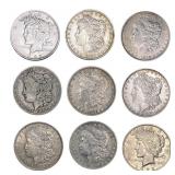 1879-1922 [9] Silver Dollar Lot