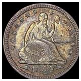 1854 Seated Liberty Quarter CHOICE AU