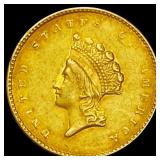 1855 Indian Princess Head Gold Dollar CLOSELY UNCI