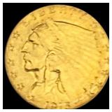 1913-S Indian Head $5 Gold Half Eagle CLOSELY UNCI