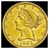 1903-S Liberty Head Half Eagle CLOSELY UNCIRCULATE