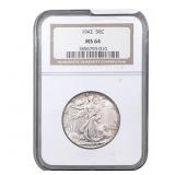 1942 Walking Liberty Half Dollar NGC MS64