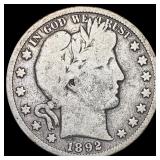 1892 Barber Half Dollar NICELY CIRCULATED