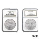 [2] 1996/1997 American Silv Eagles $1 NGC MS69